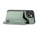 iPhone 14 Plus Carbon Fiber Horizontal Flip Zipper Wallet Phone Case - Green
