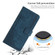 iPhone 14 Plus Skin Feel Stripe Pattern Leather Phone Case with Lanyard - Blue