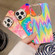iPhone 14 Plus Colorful Shell Texture Marble PC + TPU Phone Case - Blue White