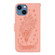 iPhone 14 Plus Butterfly Rose Embossed Leather Phone Case - Pink