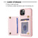 iPhone 14 Plus BF26 Wave Pattern Card Bag Holder Phone Case - Pink