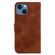 iPhone 14 Plus 7-shaped Embossed Leather Phone Case - Brown