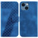 iPhone 14 Plus 7-shaped Embossed Leather Phone Case - Blue
