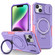 iPhone 14 Plus Sliding Camshield Magsafe Holder TPU Hybrid PC Phone Case - Pink Purple