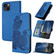 iPhone 14 Plus Datura Flower Embossed Flip Leather Phone Case - Blue