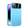 iPhone 14 Plus Large Glass Window PC Phone Case with Integrated Lens Film - Sky Blue