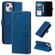 iPhone 14 Plus Skin Feel Anti-theft Brush Horizontal Flip Leather Phone Case - Blue