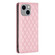 iPhone 14 Plus Diamond Lattice Magnetic Leather Flip Phone Case - Pink