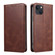 iPhone 14 Plus Calf Texture Magnetic Flip Leather Phone Case  - Brown