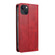 iPhone 14 Plus Calf Texture Magnetic Flip Leather Phone Case  - Red