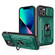 iPhone 14 Plus Lanyard Slide Camshield Card Phone Case  - Dark Green