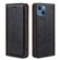 iPhone 14 Plus Grid Texture Magnetic Flip Leather Phone Case  - Black