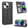 iPhone 14 Plus Magnetic Buckle Retro Texture Leather Phone Case - Black