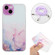 iPhone 14 Plus Hollow Marble Pattern TPU Shockproof Protective Case with Neck Strap Rope - Pink