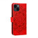 iPhone 14 Plus Sun Mandala Embossing Leather Phone Case - Red