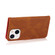 iPhone 14 Plus Dual-color Stitching Leather Phone Case  - Brown Red