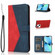 iPhone 14 Plus Dual-color Stitching Leather Phone Case  - Red Blue