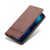 iPhone 14 Plus AZNS Magnetic Calf Texture Flip Leather Phone Case  - Dark Brown