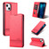 iPhone 14 Plus AZNS Magnetic Calf Texture Flip Leather Phone Case  - Red
