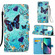 iPhone 14 Plus Painted Flat Texture Leather Case with Lanyard & Card Slot & Wallet & Holder  - Love Butterfly