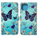 iPhone 14 Plus Painted Flat Texture Leather Case with Lanyard & Card Slot & Wallet & Holder  - Love Butterfly