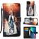 iPhone 14 Plus Painted Flat Texture Leather Case with Lanyard & Card Slot & Wallet & Holder  - Cat And Tiger