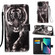 iPhone 14 Plus Painted Flat Texture Leather Case with Lanyard & Card Slot & Wallet & Holder  - Black White Tiger