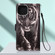 iPhone 14 Plus Painted Flat Texture Leather Case with Lanyard & Card Slot & Wallet & Holder  - Black White Tiger