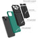 iPhone 14 Plus Kickstand Armor Card Wallet Phone Case  - Dark Green