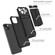 iPhone 14 Plus Kickstand Armor Card Wallet Phone Case  - Black