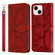 iPhone 14 Plus Life of Tree Embossing Pattern Leather Phone Case  - Red