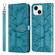 iPhone 14 Plus Life of Tree Embossing Pattern Leather Phone Case  - Lake Blue