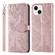 iPhone 14 Plus Life of Tree Embossing Pattern Leather Phone Case  - Rose Gold