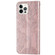 iPhone 14 Plus Life of Tree Embossing Pattern Leather Phone Case  - Rose Gold
