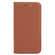iPhone 14 Plus Magnetism Skin Feel Card Holder Leather Phone Case  - Brown