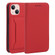 iPhone 14 Plus Magnetism Skin Feel Card Holder Leather Phone Case  - Red