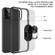 iPhone 14 Plus Transparent TPU + Acrylic Ring Holder Phone Case  - Black Red