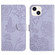 iPhone 14 Plus Skin Feel Butterfly Peony Embossed Leather Phone Case  - Purple