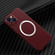 iPhone 14 Plus Carbon Fiber Texture MagSafe Magnetic Phone Case  - Red