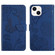 iPhone 14 Plus Skin Feel Butterfly Peony Embossed Leather Phone Case  - Blue