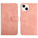 iPhone 14 Plus Skin Feel Butterfly Peony Embossed Leather Phone Case  - Pink