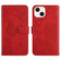 iPhone 14 Plus Skin Feel Butterfly Peony Embossed Leather Phone Case  - Red