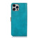 iPhone 14 Plus KHAZNEH Dual-color Cowhide Texture Flip Leather Phone Case  - Blue