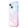 iPhone 14 Plus Transparent Electroplated PC Gradient Phone Case  - Pink Blue