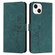 iPhone 14 Plus Skin Feel Heart Pattern Leather Phone Case  - Green