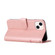 iPhone 14 Plus Stitching Calf Texture Buckle Leather Phone Case  - Pink