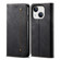 iPhone 14 Plus Denim Texture Casual Style Leather Phone Case  - Black