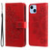 iPhone 14 Plus 7-petal Flowers Embossing Leather Case  - Red