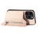 iPhone 15 Pro Max Carbon Fiber Horizontal Flip Zipper Wallet Phone Case - Khaki