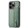 iPhone 15 Pro Max Carbon Fiber Horizontal Flip Zipper Wallet Phone Case - Green